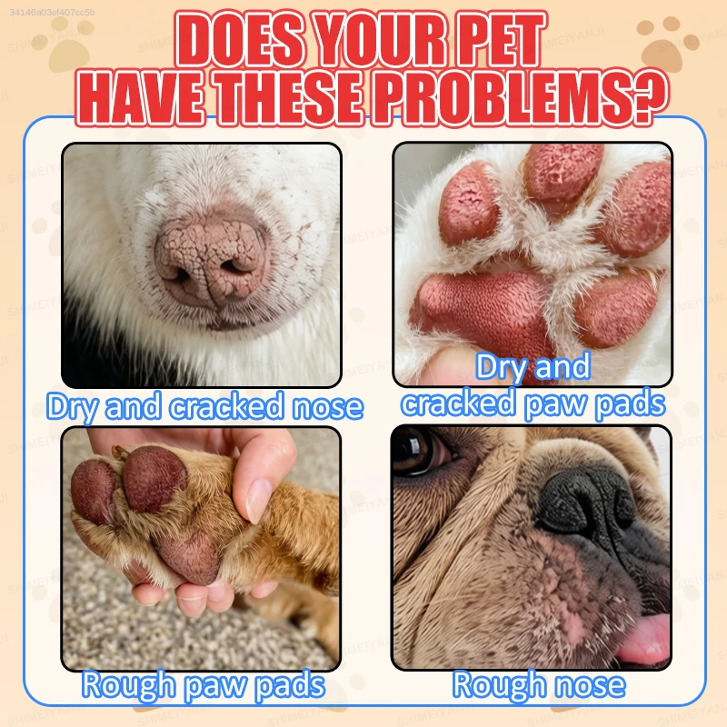 Pet Topical Care Cream, For Nose and Paw Care, Gentle, Fresh, Odorless, Safe and Effective.