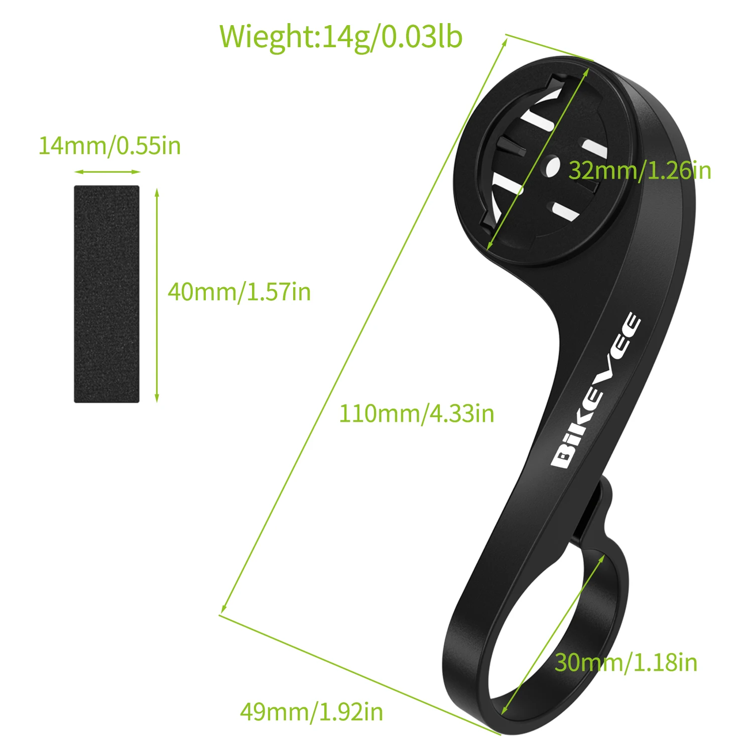Bikevee Universal GPS Bicycle Computer Adapter Base Replacement Part Out-Front Mount Adapter Wireless Bike Computer Speedometer Odometer Stand Compatible Garmin Bryton Wahoo Magene Cyclami iGPSPORT