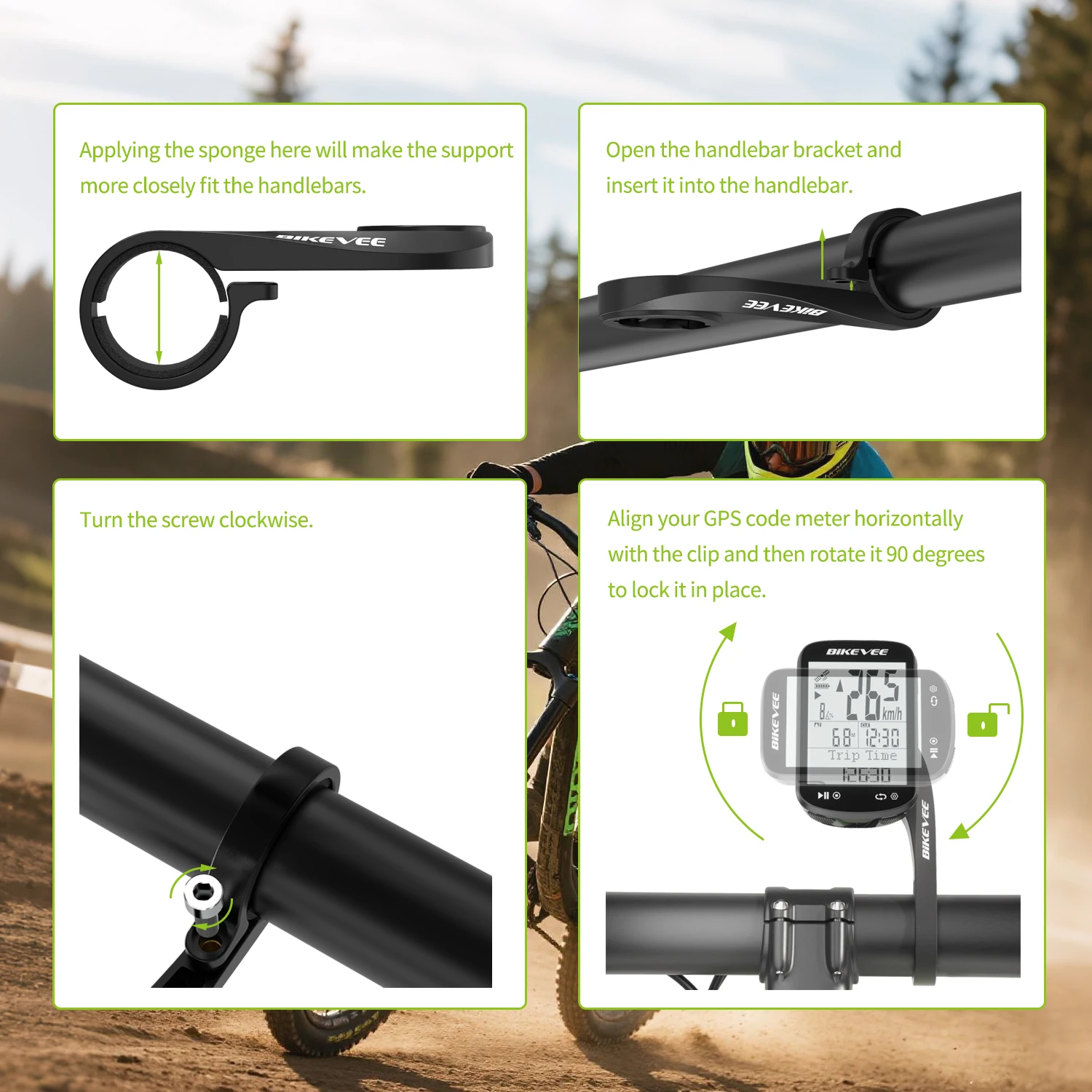 Bikevee Universal GPS Bicycle Computer Adapter Base Replacement Part Out-Front Mount Adapter Wireless Bike Computer Speedometer Odometer Stand Compatible Garmin Bryton Wahoo Magene Cyclami iGPSPORT