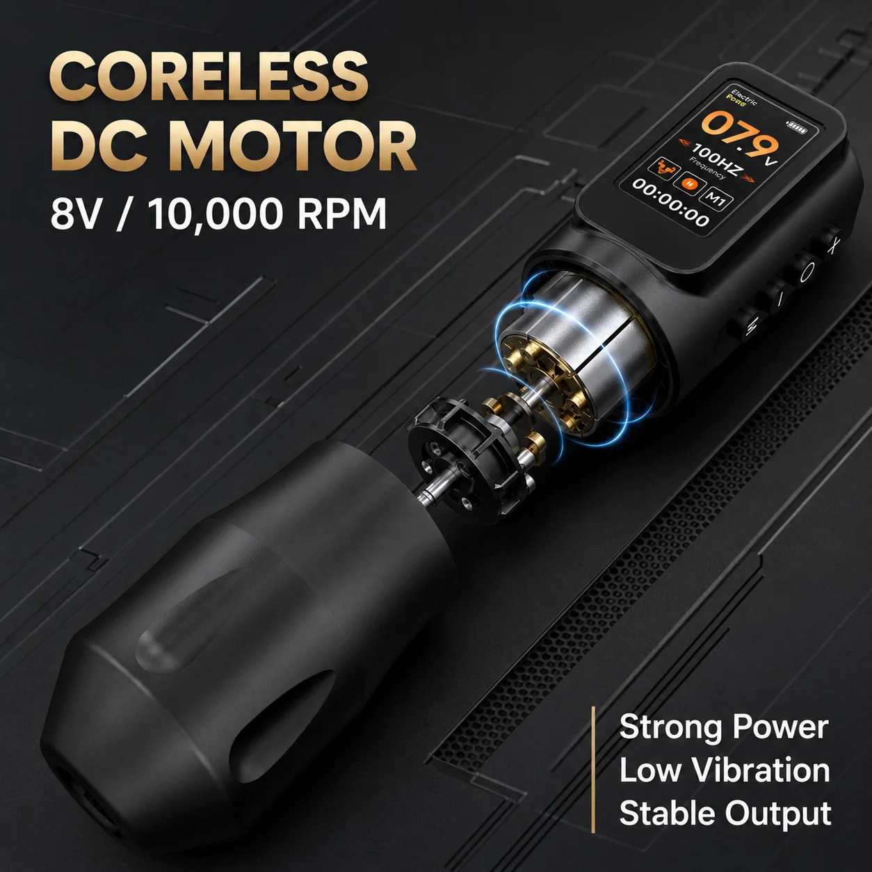 Elf PRO Adjustable Stroke Wireless Tattoo Pen Machine Motor Wireless Tattoo Battery Pen For Lining Shading Tattoo Cartridge Needles