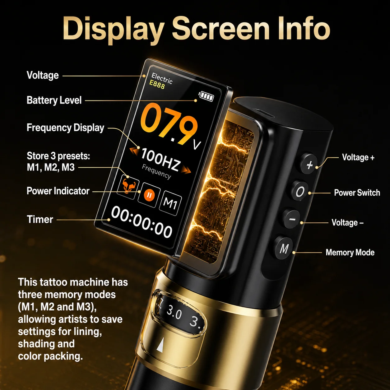 Elf PRO Adjustable Stroke Wireless Tattoo Pen Machine Motor Wireless Tattoo Battery Pen For Lining Shading Tattoo Cartridge Needles
