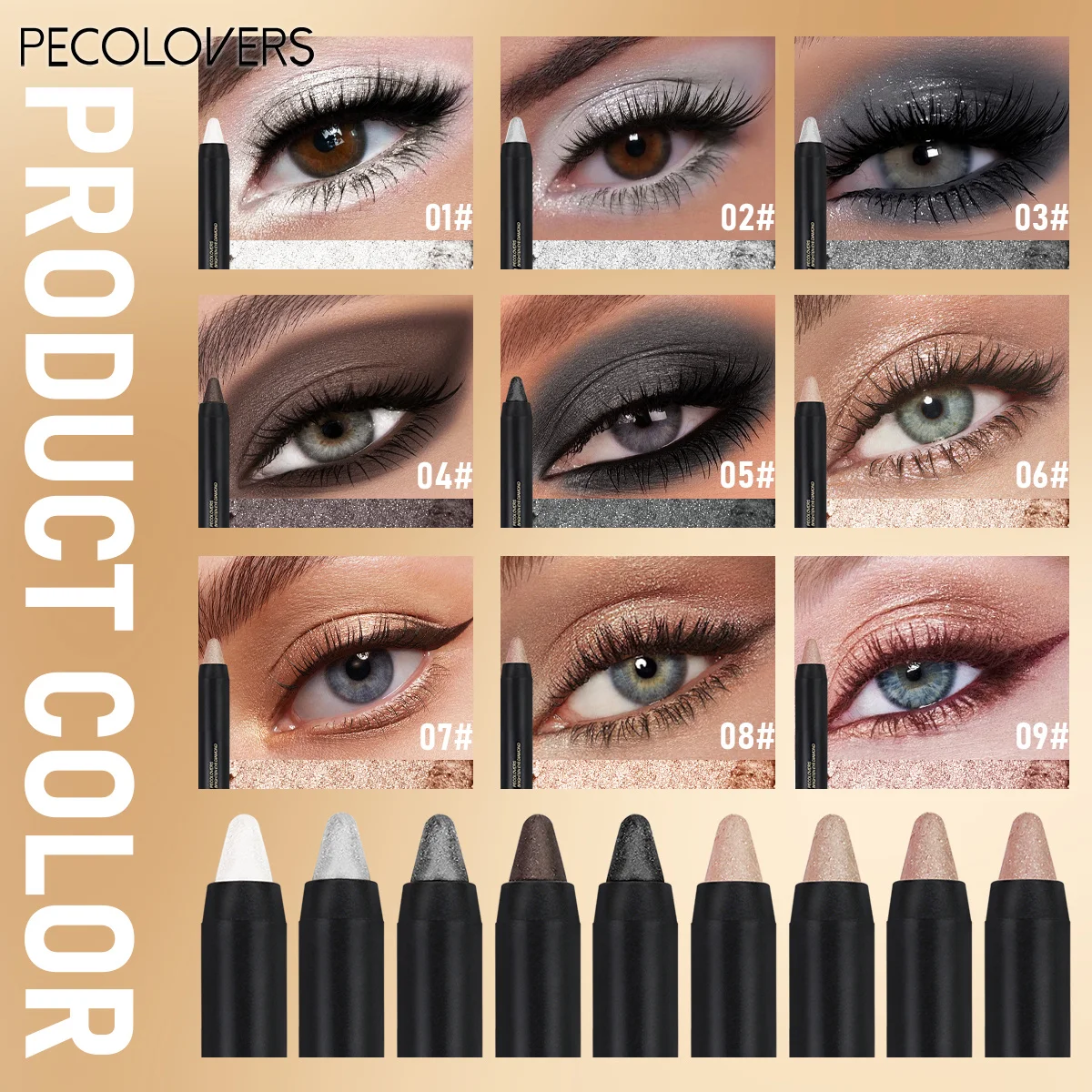 20PCS/SET Dual Tip Eyeshadow Pencil,Silky Cream,Fade Resistant Wear,Assorted Neutral Bright Color Shades,Low Powder Fallout,Simple One Step Application,Compact Storage Kit For Makeup Starters Daily Eye Styling
