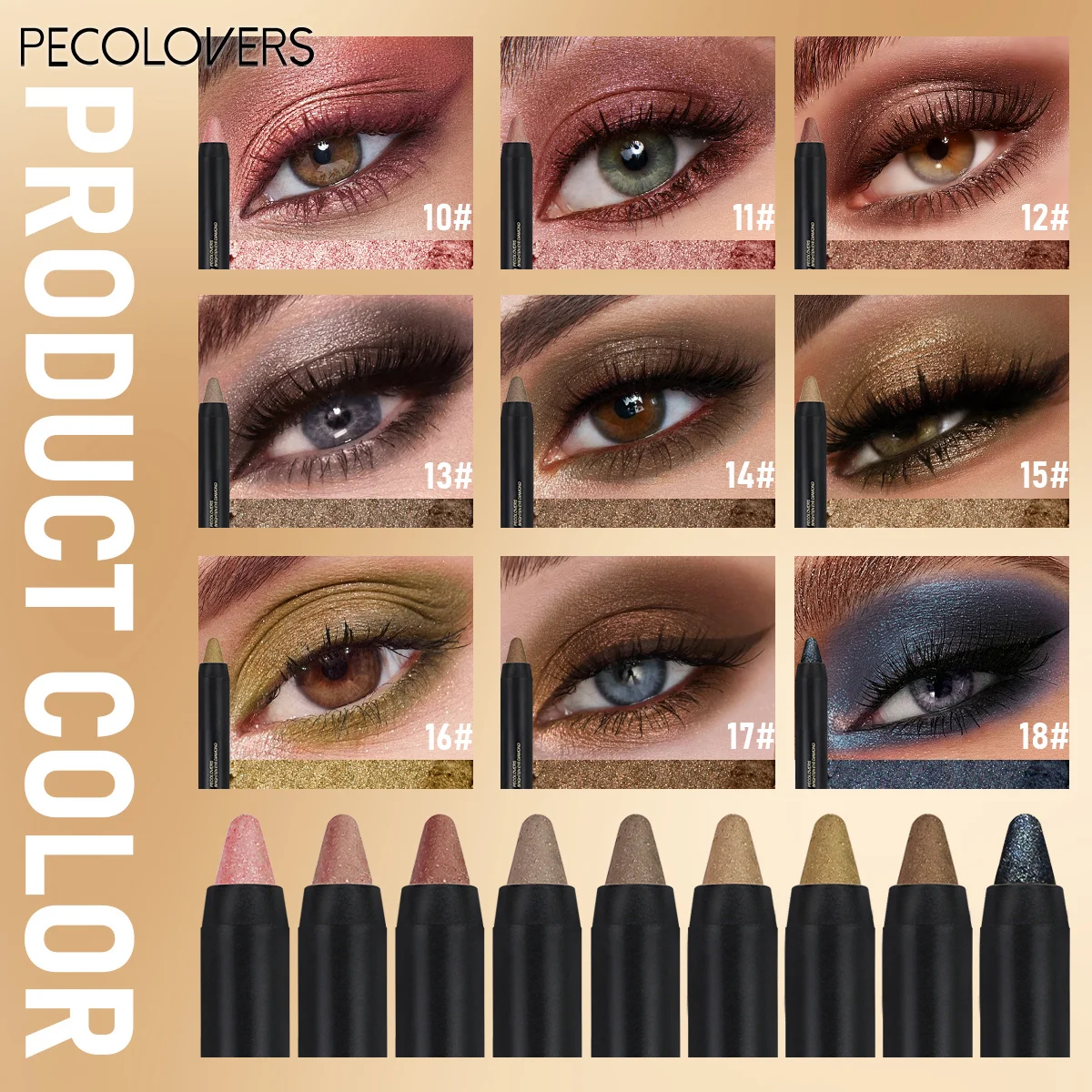 20PCS/SET Dual Tip Eyeshadow Pencil,Silky Cream,Fade Resistant Wear,Assorted Neutral Bright Color Shades,Low Powder Fallout,Simple One Step Application,Compact Storage Kit For Makeup Starters Daily Eye Styling