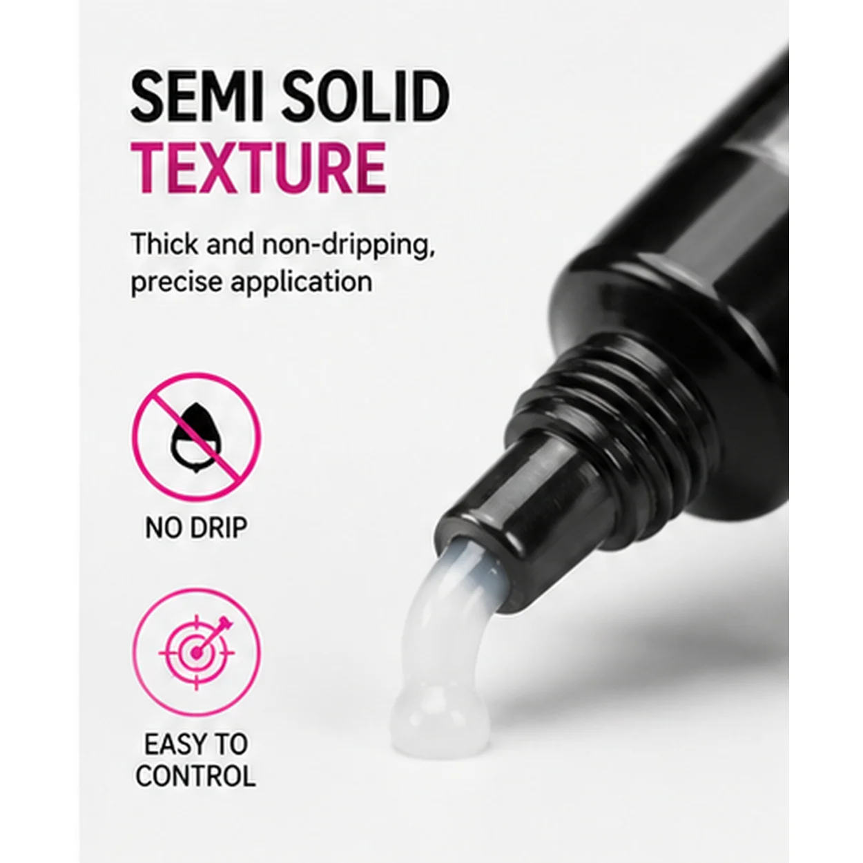 3g Semi-Solid Press On Nail Glue, No UV Lamp Low Whitening Nail Patch Adhesive