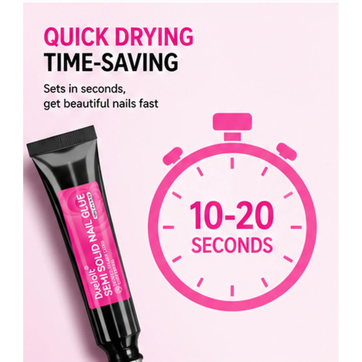 3g Semi-Solid Press On Nail Glue, No UV Lamp Low Whitening Nail Patch Adhesive