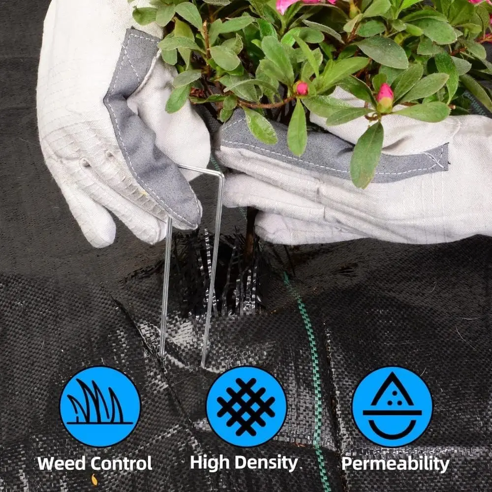 2FT X 50FT Weed Barrier Landscape Fabric, 2.4oz Heavy Duty Woven Ground Cover, Weed Control Mat for Garden Landscaping, Yard, Flower Bed and Farm