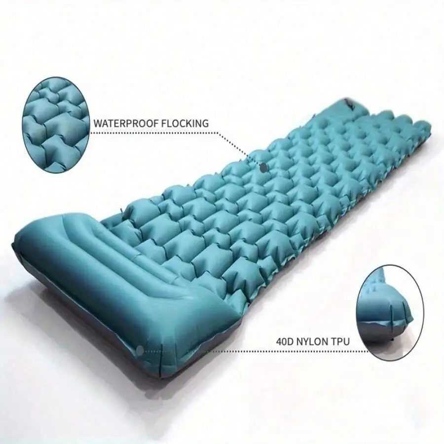 Extra Thickness Inflatable Sleeping Pad With Built-In Pump, Most Comfortable Camping Mattress For Backpacking, Car Traveling And