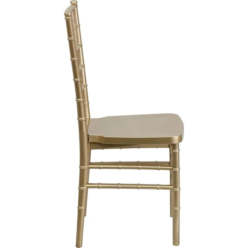 Gold Resin Stacking Chiavari Chair for Indoor Use