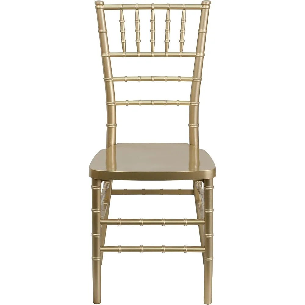 Gold Resin Stacking Chiavari Chair for Indoor Use