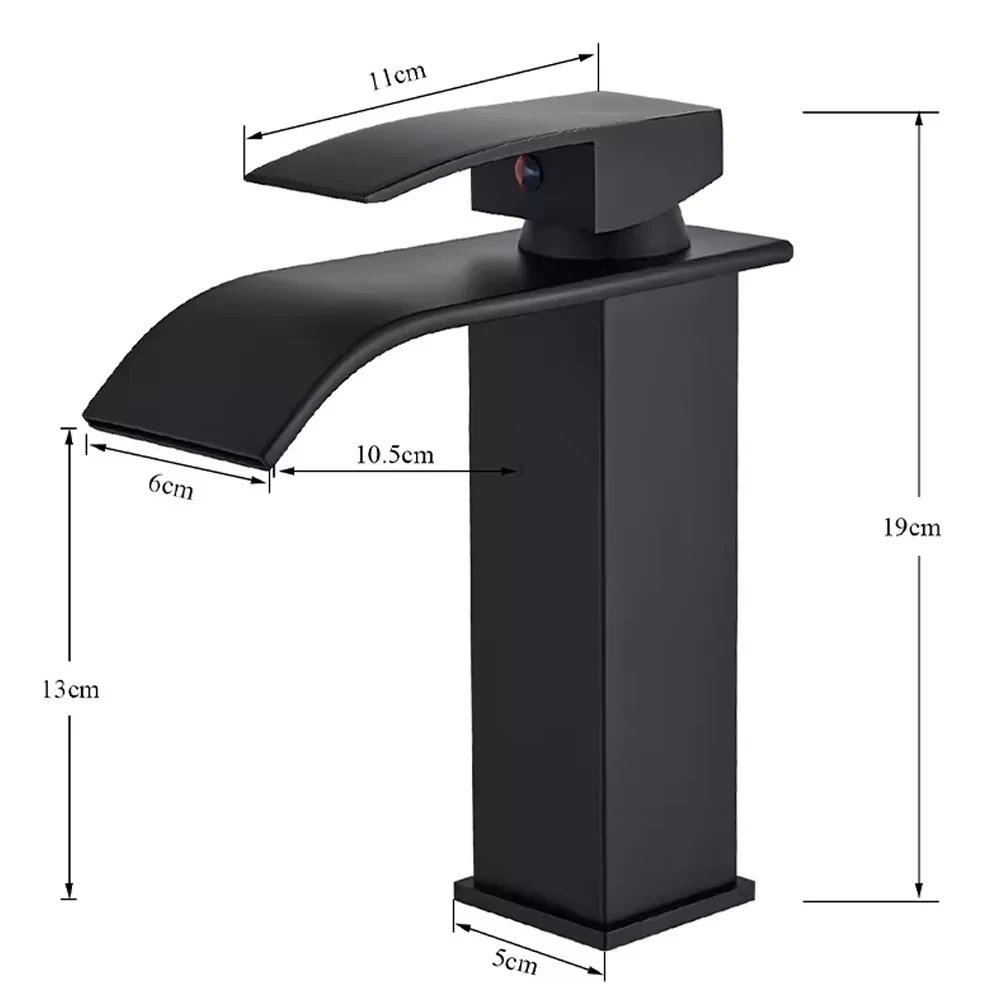 Bathroom Waterfall Basin Faucet Hot and Cold Water Washbasin Taps Single Handle Single Hole Mixers Tap