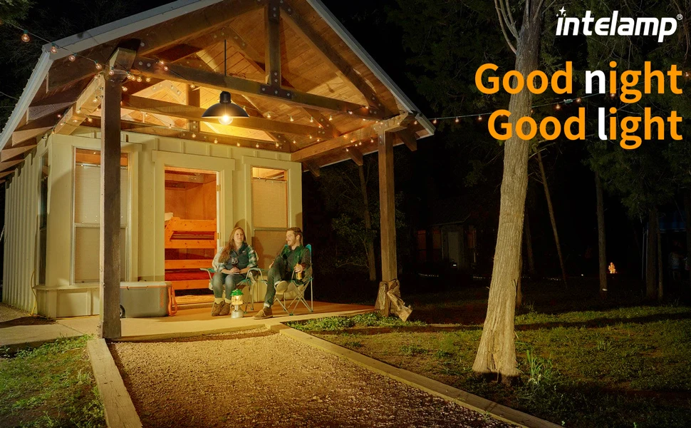 Intelamp Solar Pendant Lights Indoor Outdoor 4000mAh With Remote Day/Night Mode 16.4Ft Hanging Lighting For Barns Chicken Coop