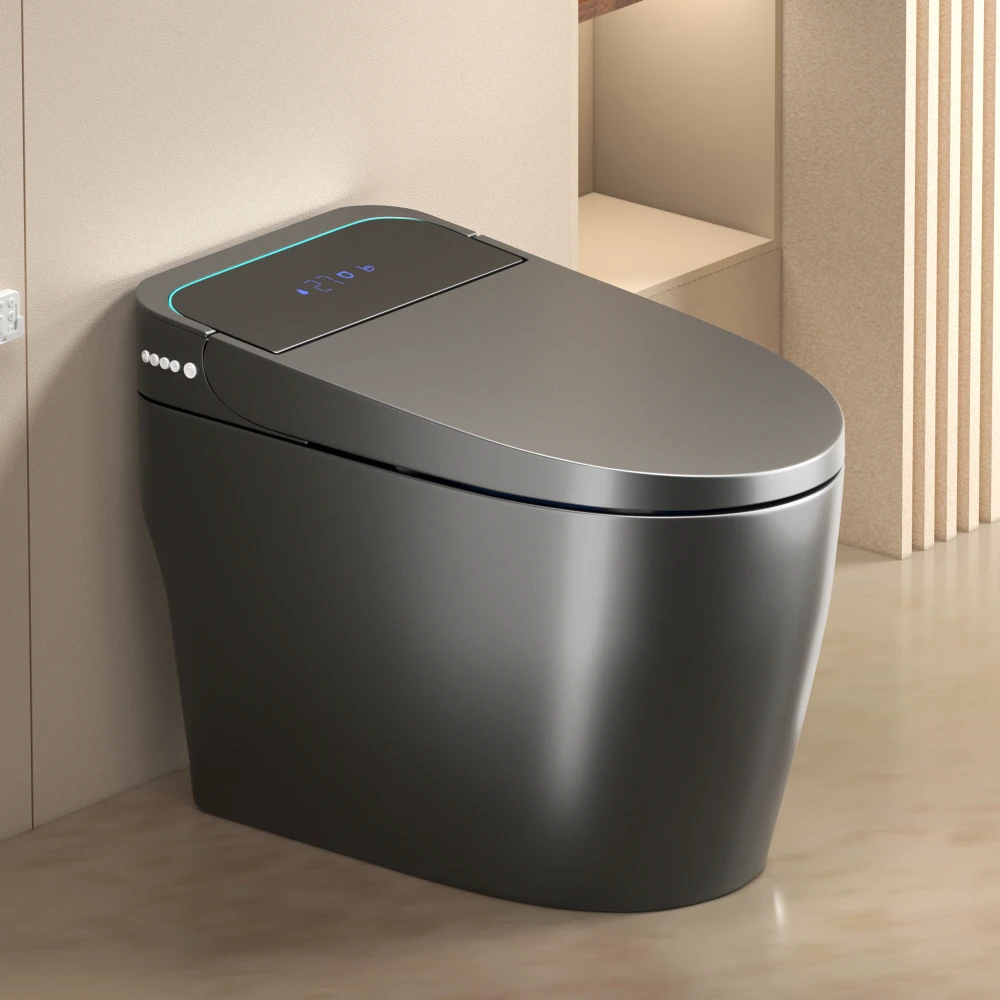 Unique Smart Toile, One Piece Toilet with Bidet Built In,Intelligent Toilet Auto Open/Close Seat. Bidet toilet with Dryer and Warm Water.Gray