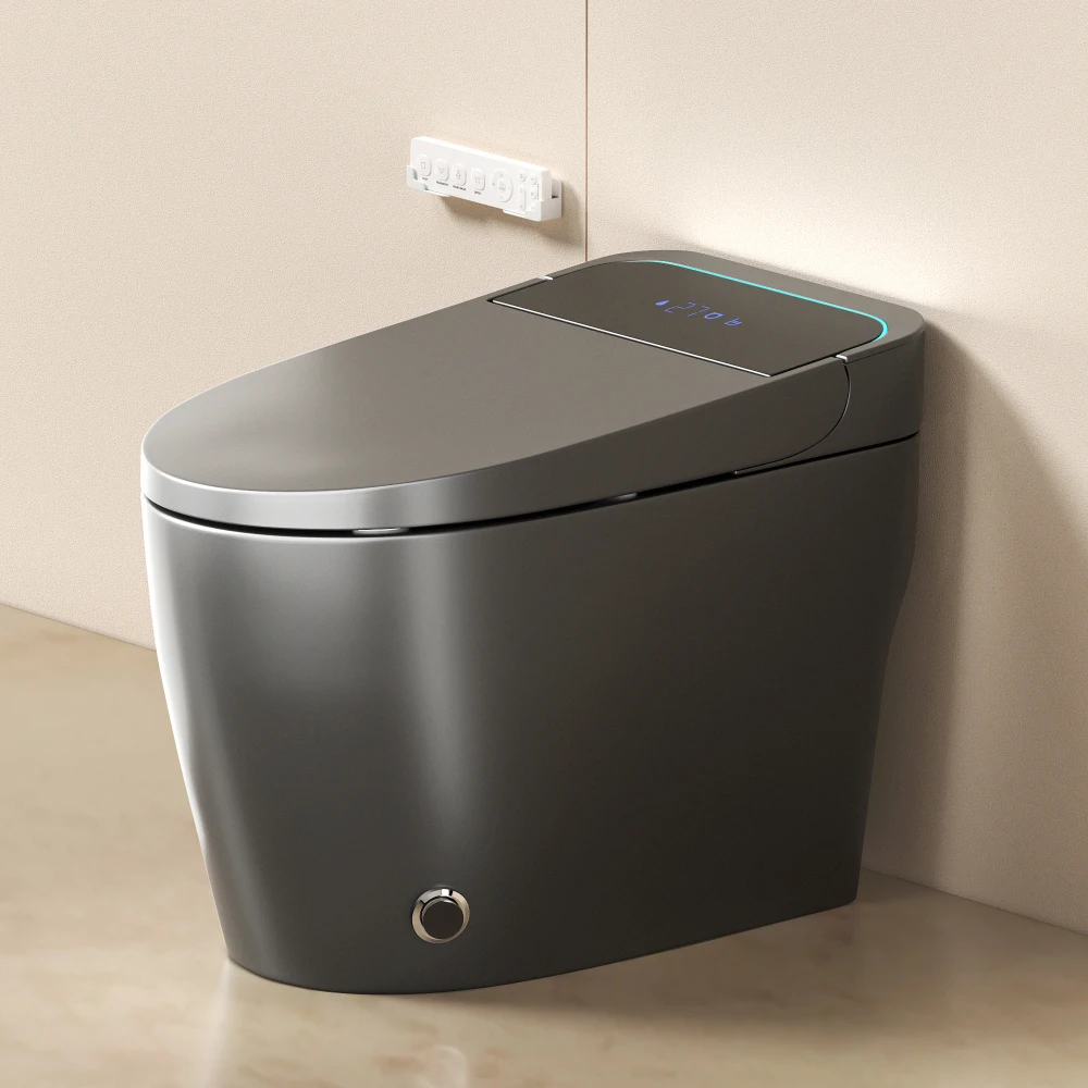 Unique Smart Toile, One Piece Toilet with Bidet Built In,Intelligent Toilet Auto Open/Close Seat. Bidet toilet with Dryer and Warm Water.Gray