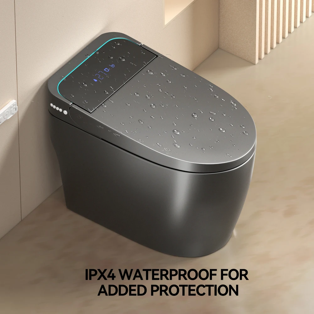 Unique Smart Toile, One Piece Toilet with Bidet Built In,Intelligent Toilet Auto Open/Close Seat. Bidet toilet with Dryer and Warm Water.Gray