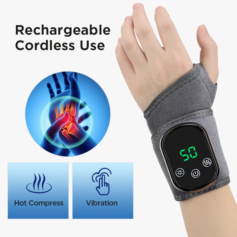 Electric Wrist And Ankle Brace With Hot Compress Vibration Wrist Guard Band Ankle Support Brace Anti Sprain Joint Protection Hand Foot Care