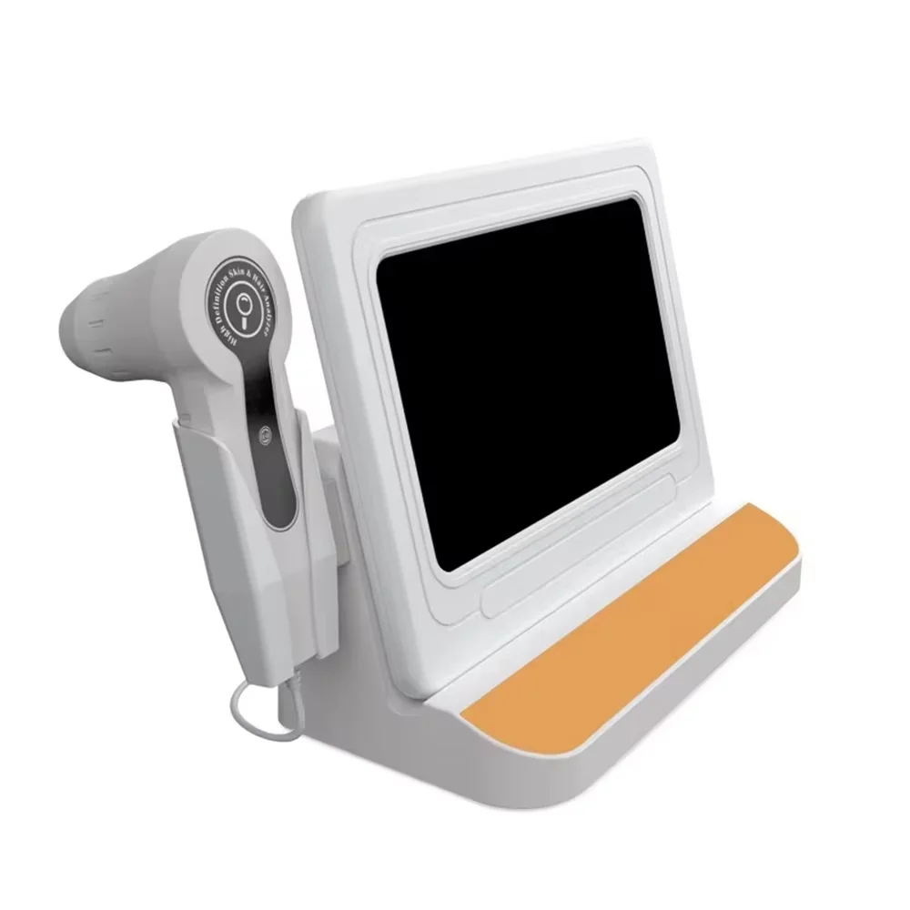 9 Inch HD Skin Hair Scalp Analyzer Detector 50X‑200X Magnification Skin Diagnosis Machine Multispectral Facial Skin Condition Tester For Beauty Salon Home Use Detect Acne Redness Dark Spots Pore Blockage Scalp Hair Follicle Health Analysis Device US EU Pl