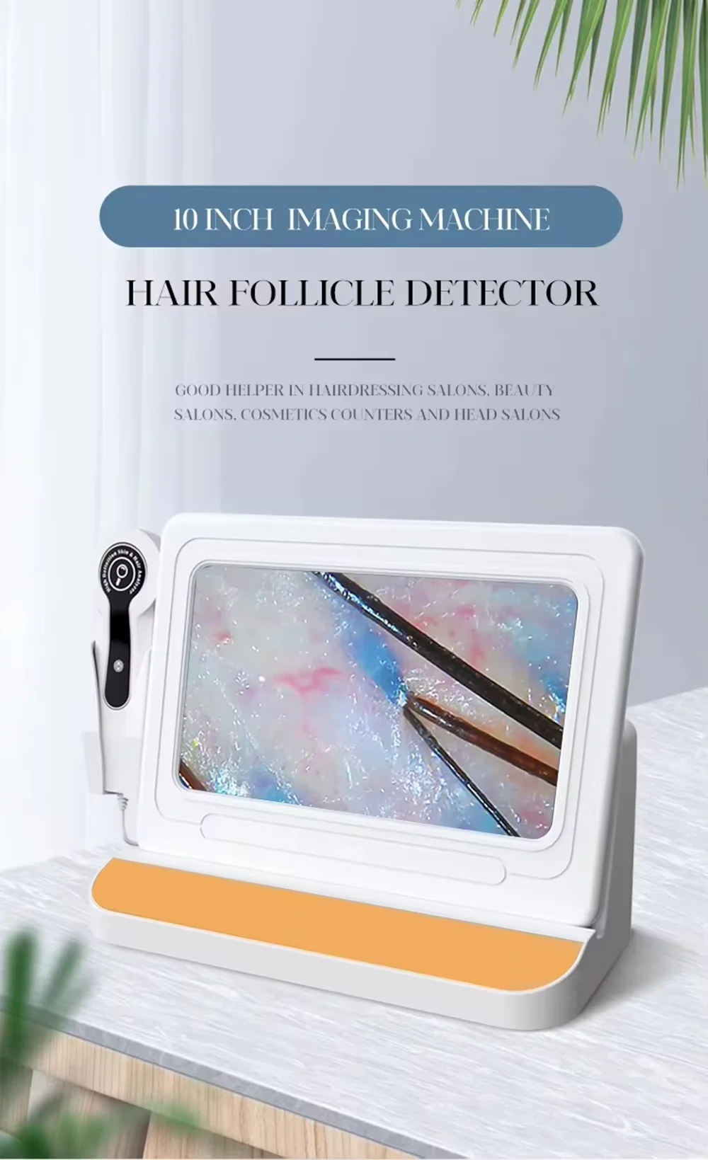 9 Inch HD Skin Hair Scalp Analyzer Detector 50X‑200X Magnification Skin Diagnosis Machine Multispectral Facial Skin Condition Tester For Beauty Salon Home Use Detect Acne Redness Dark Spots Pore Blockage Scalp Hair Follicle Health Analysis Device US EU Pl