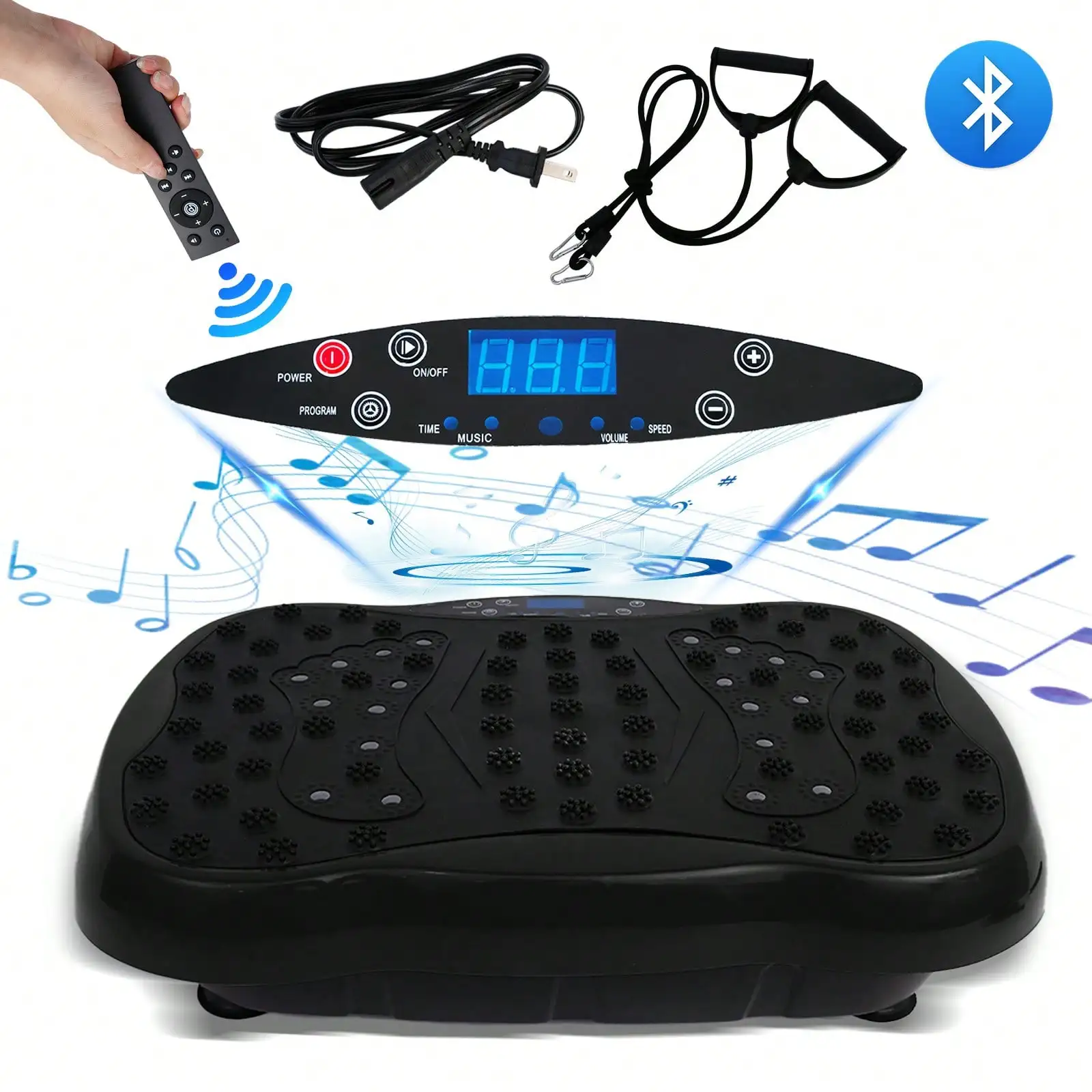 Vibration Plate Fitness Platform Exercise Machine Vibrating Lymphatic Drainage Shaking Full Body Shaker Workout Vibrate Stand Shake Board Sport Gym For Weight Loss Fat Burner For Women Men