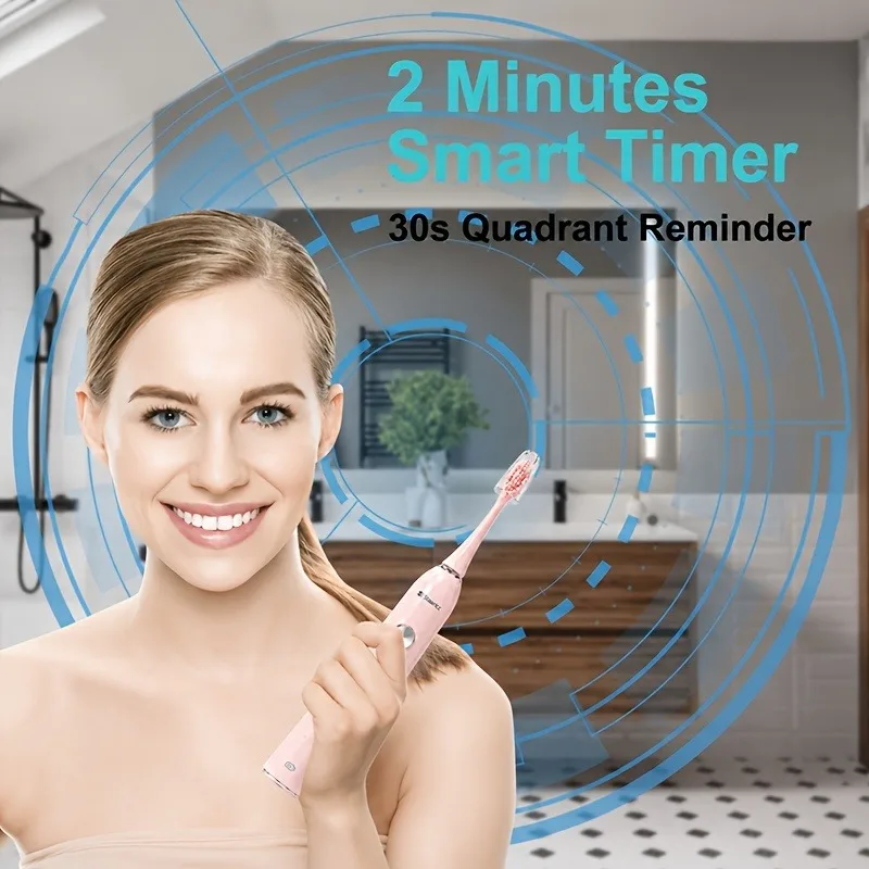 Electric Toothbrush 38000 VPM 5 Cleaning Modes Rechargeable with 11 Replacement Heads 2 Min Smart Timer Waterproof Adult Oral Care