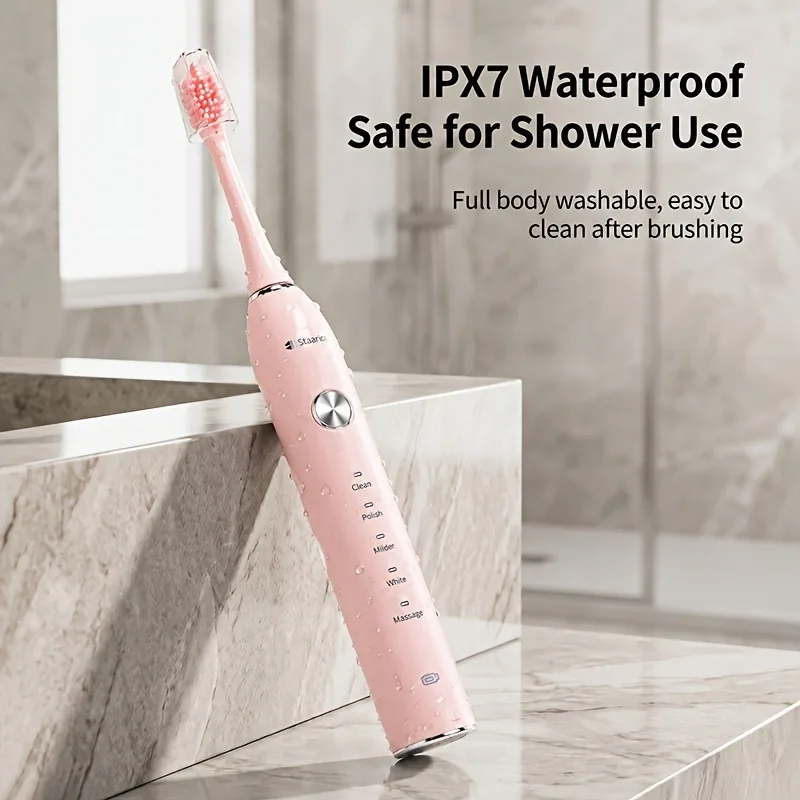 Electric Toothbrush 38000 VPM 5 Cleaning Modes Rechargeable with 11 Replacement Heads 2 Min Smart Timer Waterproof Adult Oral Care