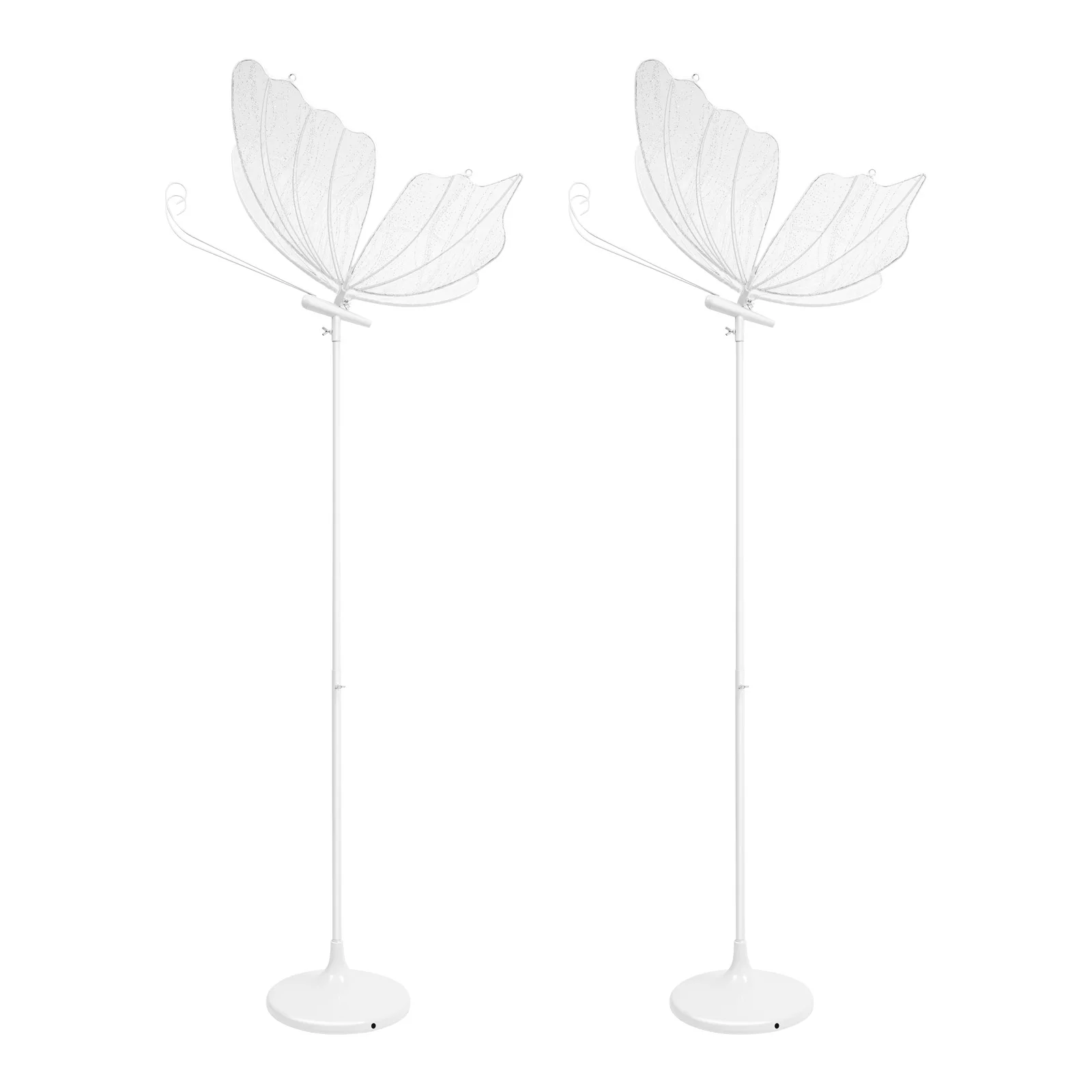 2 Pcs Butterfly Wedding LED Floor Lamp US Plug 110V 30‑35W Adjustable Height Ceiling & Floor Mount Romantic Wedding Aisle Decor Light