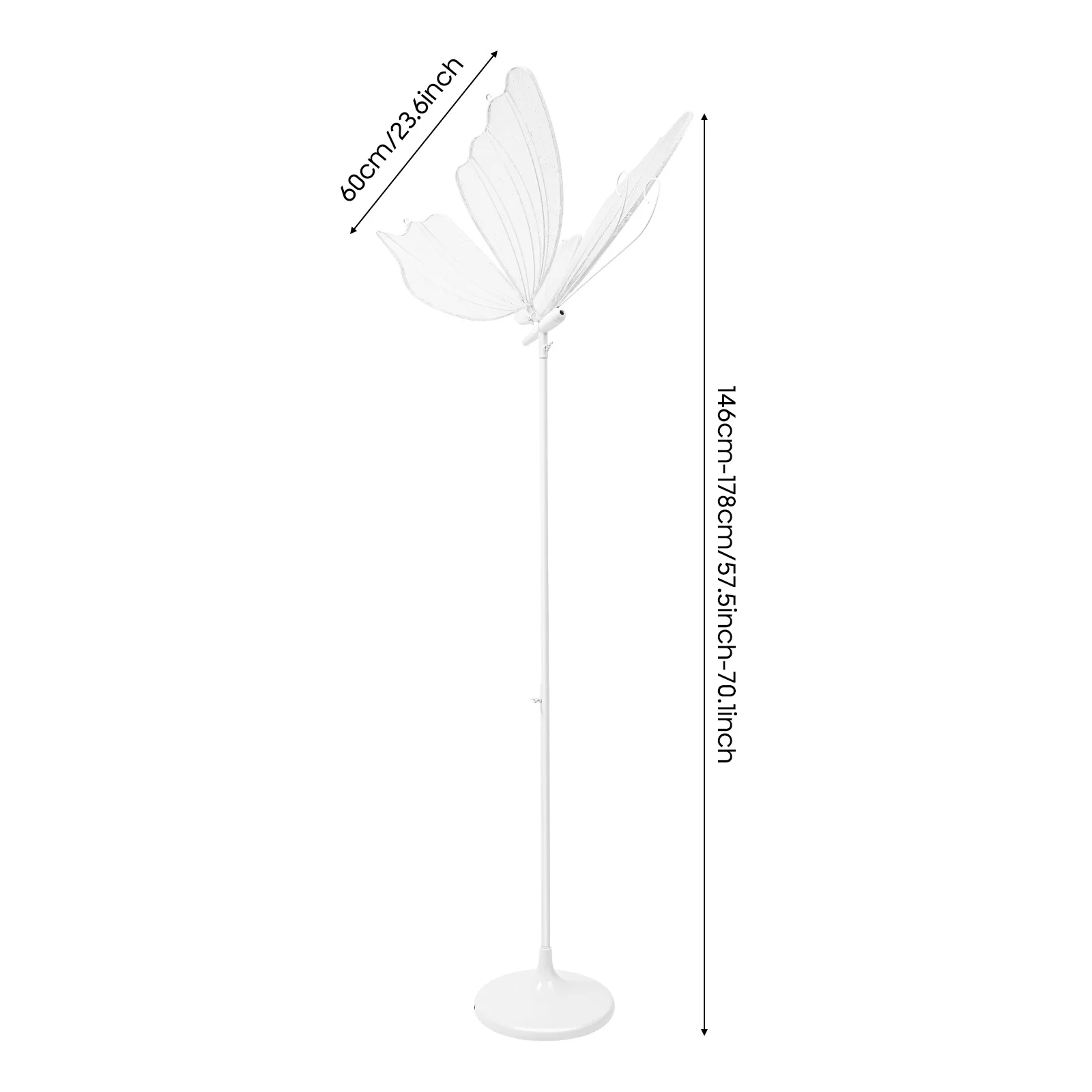 2 Pcs Butterfly Wedding LED Floor Lamp US Plug 110V 30‑35W Adjustable Height Ceiling & Floor Mount Romantic Wedding Aisle Decor Light