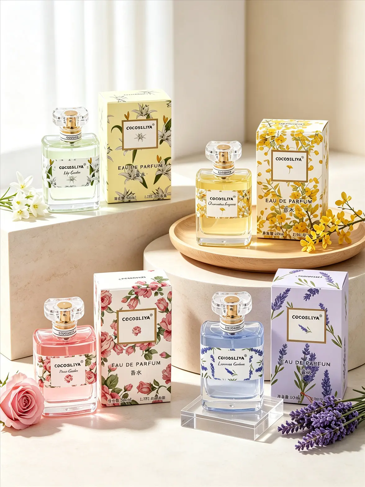 Perfume For Women, 1.7oz X 2 Pack, Unisex Fragrance, Natural Floral Scent, Lily, Rose, Osmanthus, Lavender. Fresh and Elegant, Suitable for Everyday Wear and the Office. | Ideal for Gifting or Personal Use, a Top Choice for Women's Gifts.