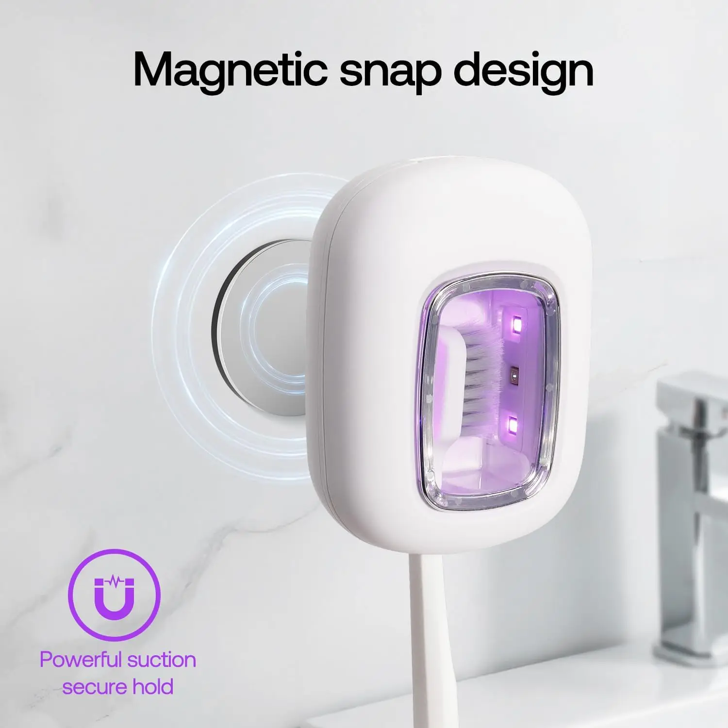 Toothbrush Cleaner, USB Rechargeable Holder Box, universal Electric and Manual Toothbrush, Portable and lightweight Travel Essential, Bathroom Camping Home Daily Cleaning Protection, Ideal Gift for Christmas, Thanksgiving, Halloween.