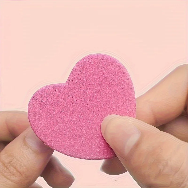 Glitter Nail Care Set - Nail Files, Buffing Crystal Stick, Heart-Shaped Sponge Blocks for Manicure and Pedicure