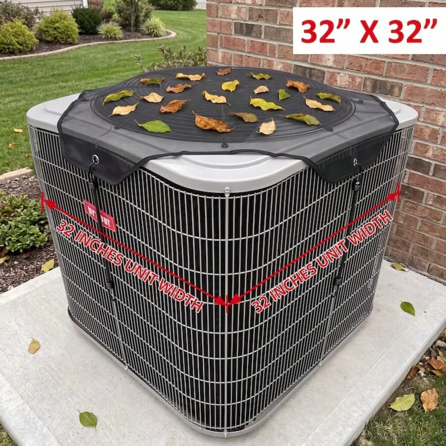 (32' X 32') Universal Outdoor Air Conditioner Cover 32x32 Inch - Your AC Unit Width Is 32 Inch'(Or Smaller)All-Season Waterproof