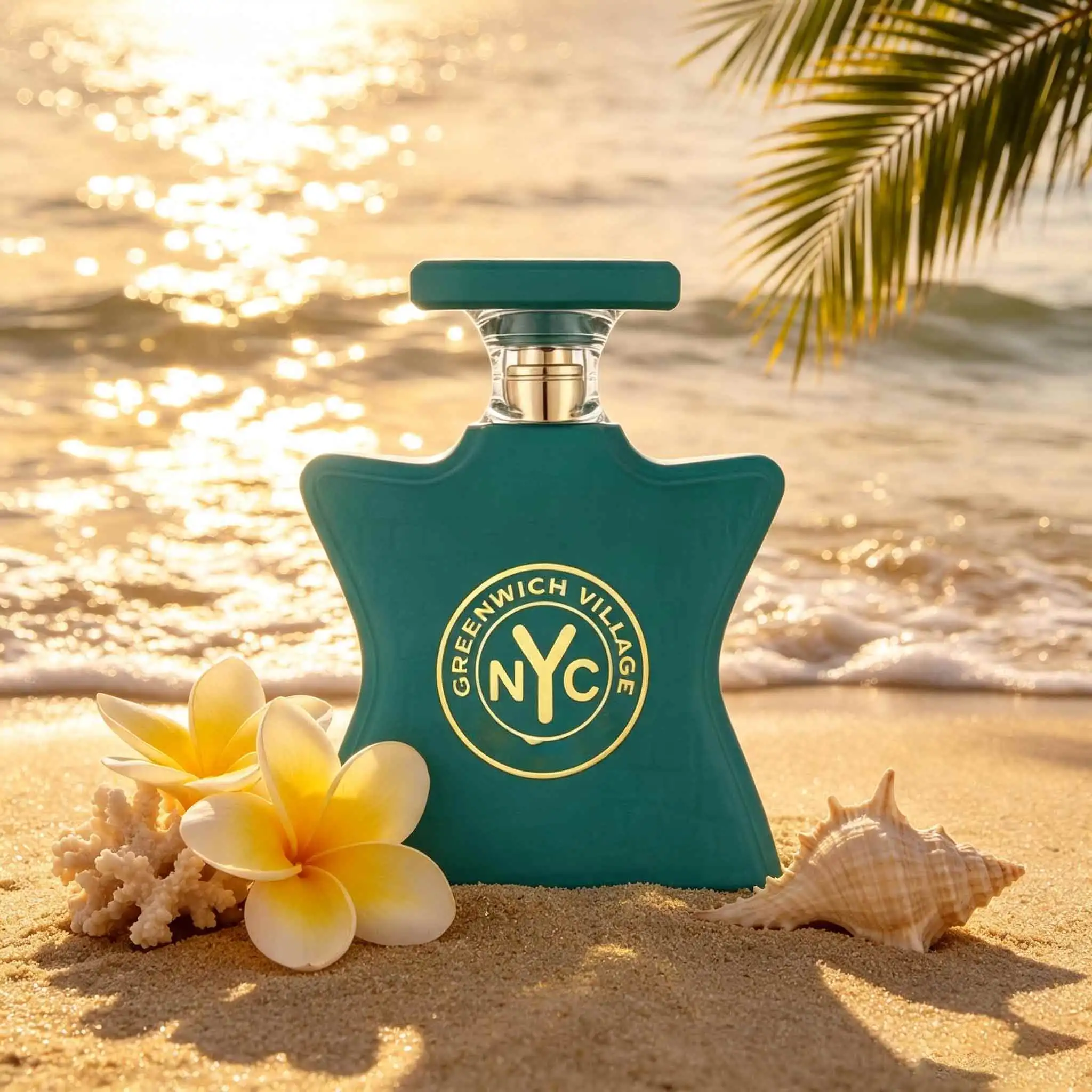 Greenwich Village unisex perfume, sweet lychee‑blackcurrant and tender white florals, long‑warm vanilla‑praline finish. Luxurious turquoise bottle with gift box, perfect premium gift choice.