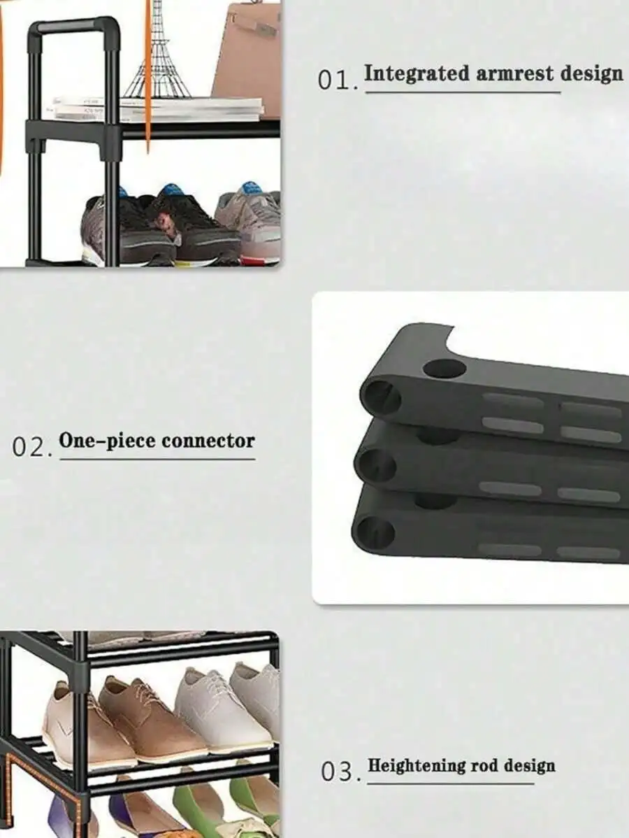1 Multi-Layer Simple Shoe Rack, Multifunctional Large-Capacity Storage Rack, Easy To Load And Unload, Save Space, Home Organizat