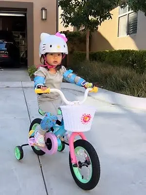 JOYSTAR Macaroon 12-18 Inch Kids Bike for 2-9 Years Girls | Toddler Girls Bike with Training Wheels & Basket, Rainbow Bikes, Children Bicycle