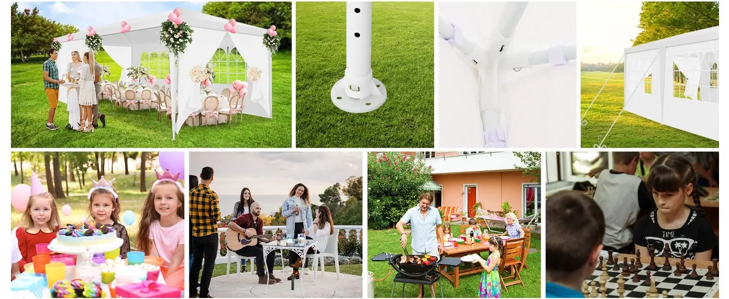 10x20/10x30 Party Tent & Outdoor Canopy (20-30+ Person Capacity) - Large White Event Shelter with Removable Sidewalls, Zipper Doors, Heavy-Duty Stakes, and Ropes for Weddings, BBQs, Backyards, and Celebrations(white)