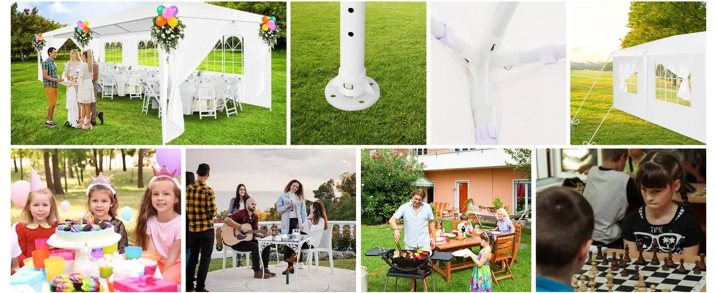 10x20/10x30 Party Tent & Outdoor Canopy (20-30+ Person Capacity) - Large White Event Shelter with Removable Sidewalls, Zipper Doors, Heavy-Duty Stakes, and Ropes for Weddings, BBQs, Backyards, and Celebrations(white)
