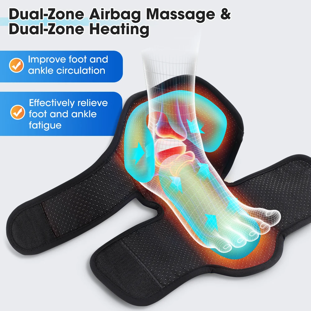 Cordless Ankle Brace Dual-Airbag Kneading Ankle Wrap Foot Protector Electric Heating Ankle Guard Band For Plantar Fasciitis Swelling Relief