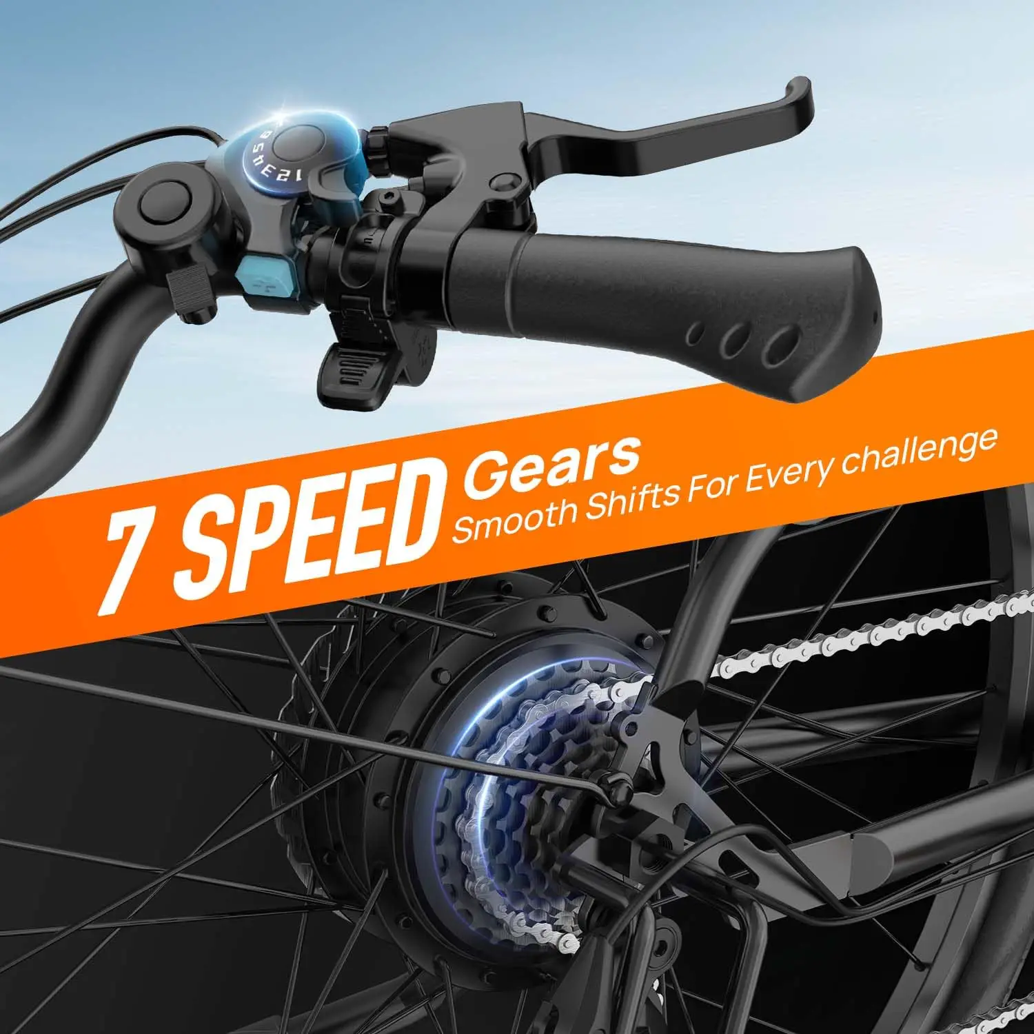 URLIFE E26 26" Electric Commuter Bike for Adults, 750W Motor 48V 10.4AH Removable Battery, 7-Speed 80KM Range E-bike 20MPH
