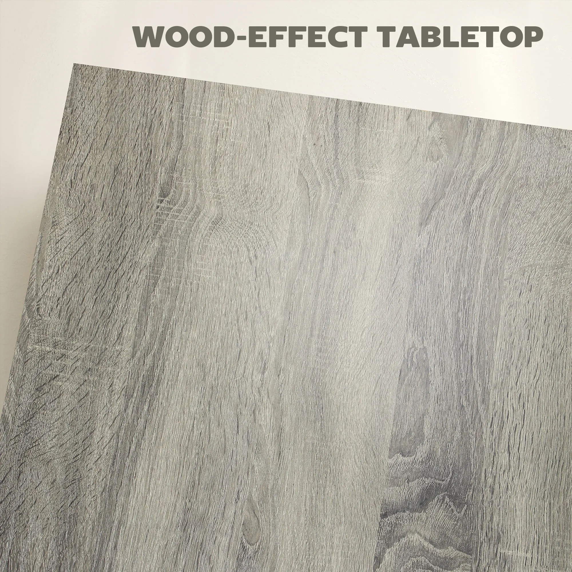 Homcom Square Coffee Table 1.6" Thick Tabletop 31.5"X31.5" Gray Wood Grain
