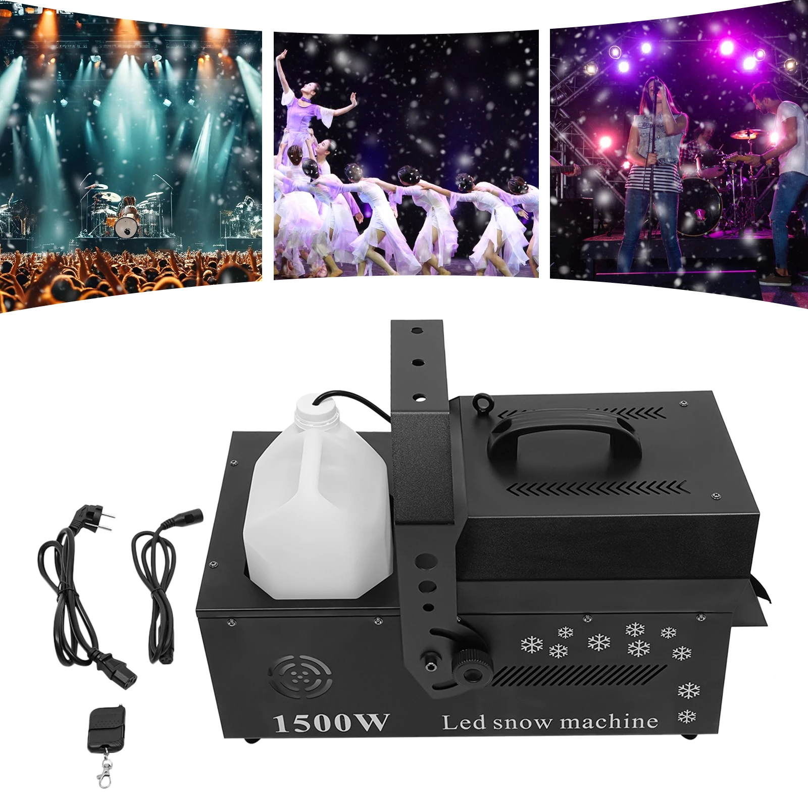 3-in-1 LED Snowflake Machine, Remote Control DMX Snow Machine, LED Snow Maker Machine