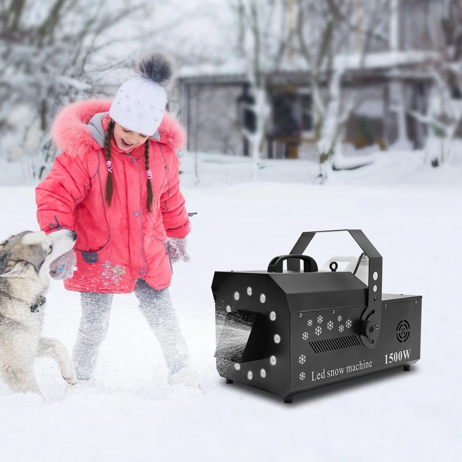 3-in-1 LED Snowflake Machine, Remote Control DMX Snow Machine, LED Snow Maker Machine