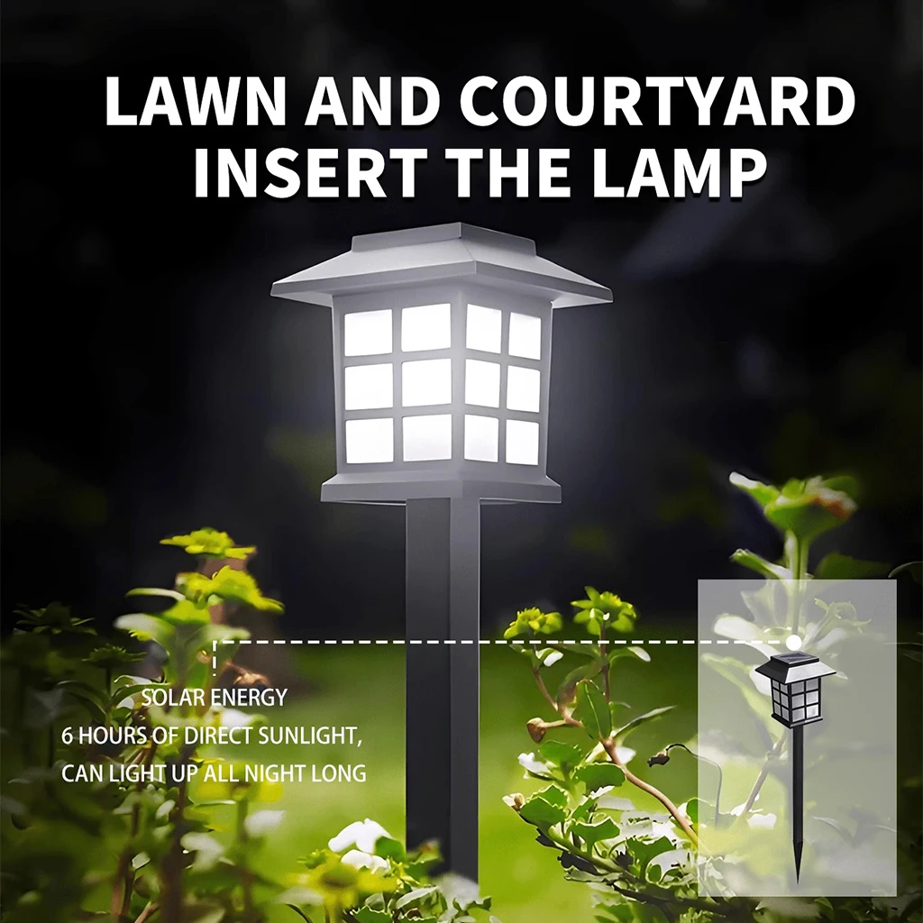 24/12/6/2 pcs Solar Garden Lights,Outdoor Waterproof Solar Light LED Pathway Lights , Decorative Landscape Lighting for Yard Lawn Walkway Patio Driveway