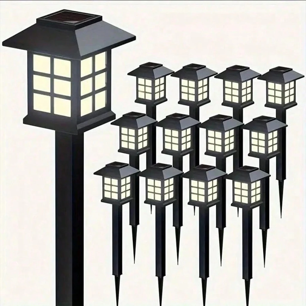 24/12/6/2 pcs Solar Garden Lights,Outdoor Waterproof Solar Light LED Pathway Lights , Decorative Landscape Lighting for Yard Lawn Walkway Patio Driveway
