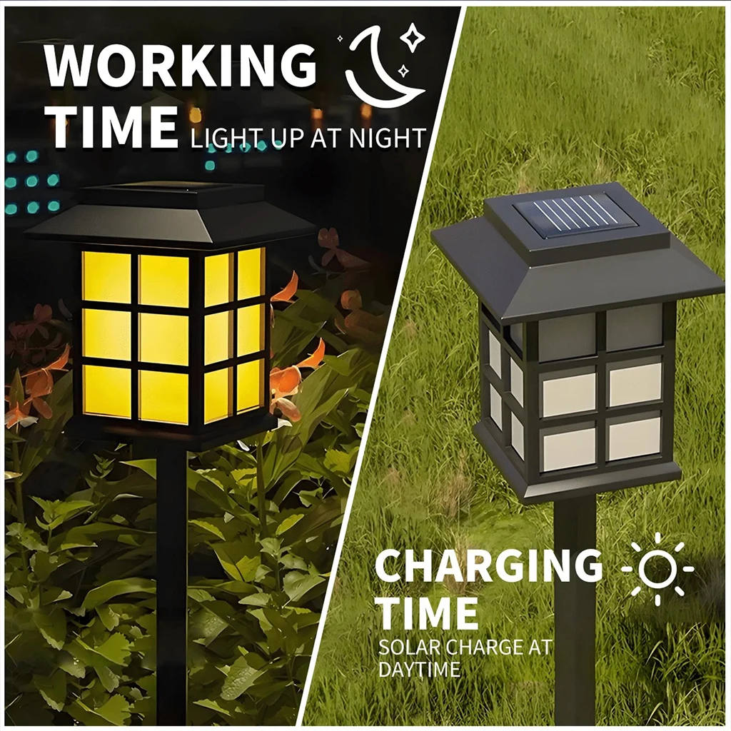 24/12/6/2 pcs Solar Garden Lights,Outdoor Waterproof Solar Light LED Pathway Lights , Decorative Landscape Lighting for Yard Lawn Walkway Patio Driveway