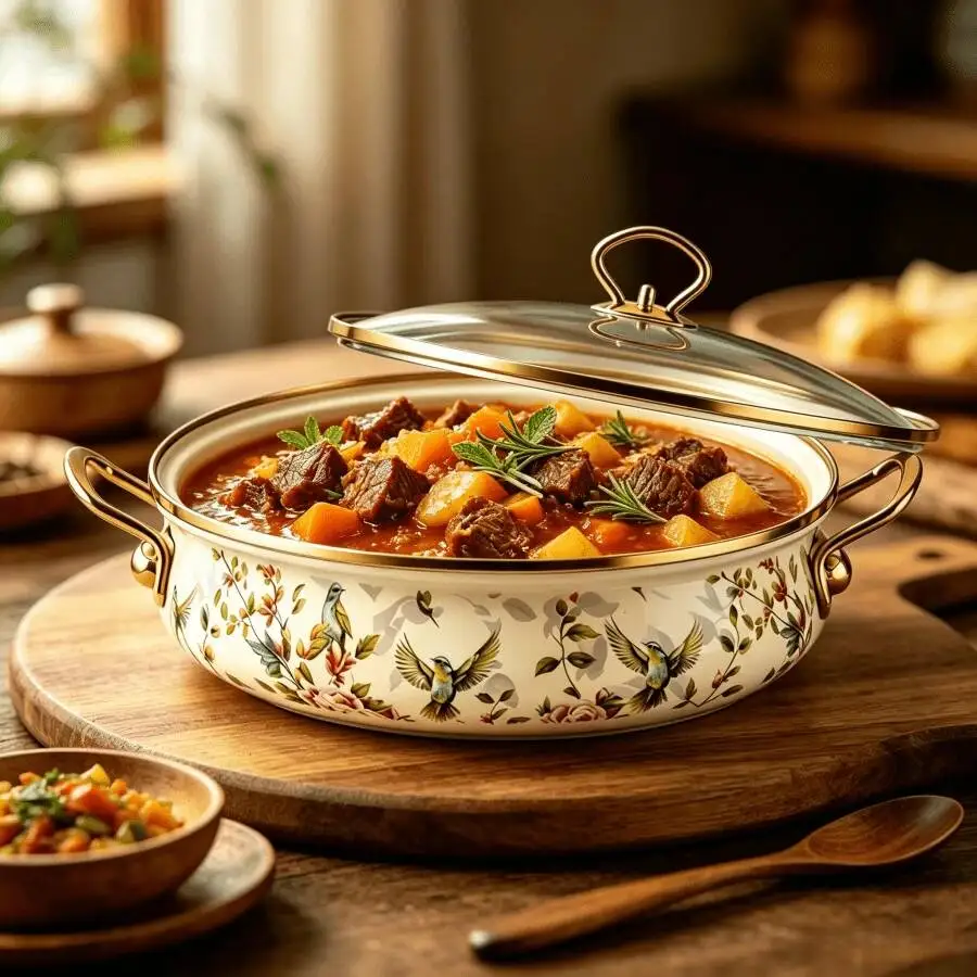 3QT Enamel Cast Iron Dutch Pot Lid, Shallow Bottom, Double Handle, Suitable For Cooking And Stewing, Compatible With All