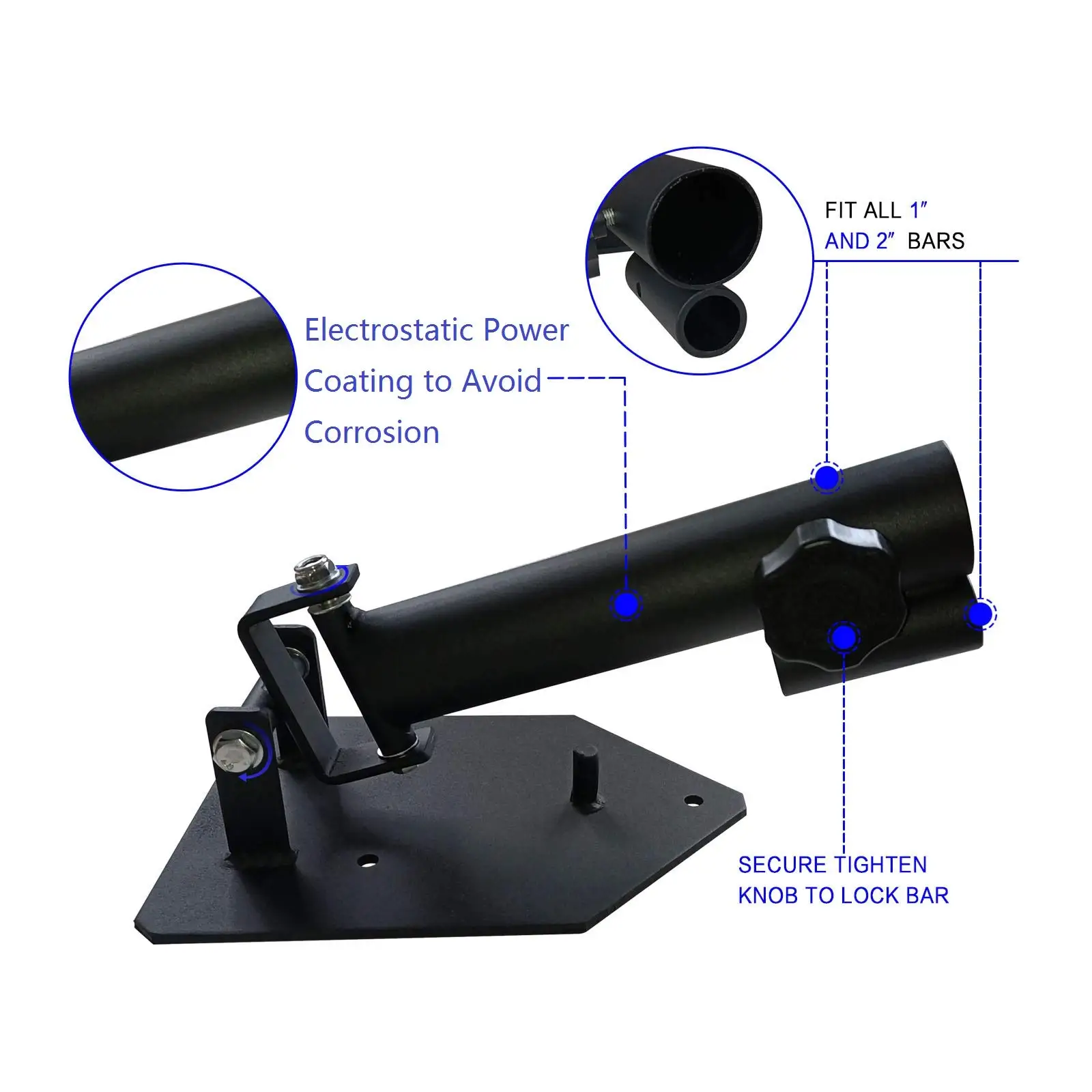 Landmine Base Portable 360 Degree Rotation Barbell Deluxe T-bar Row Attachment Landmine Platform Weight Training Station 2 Inch