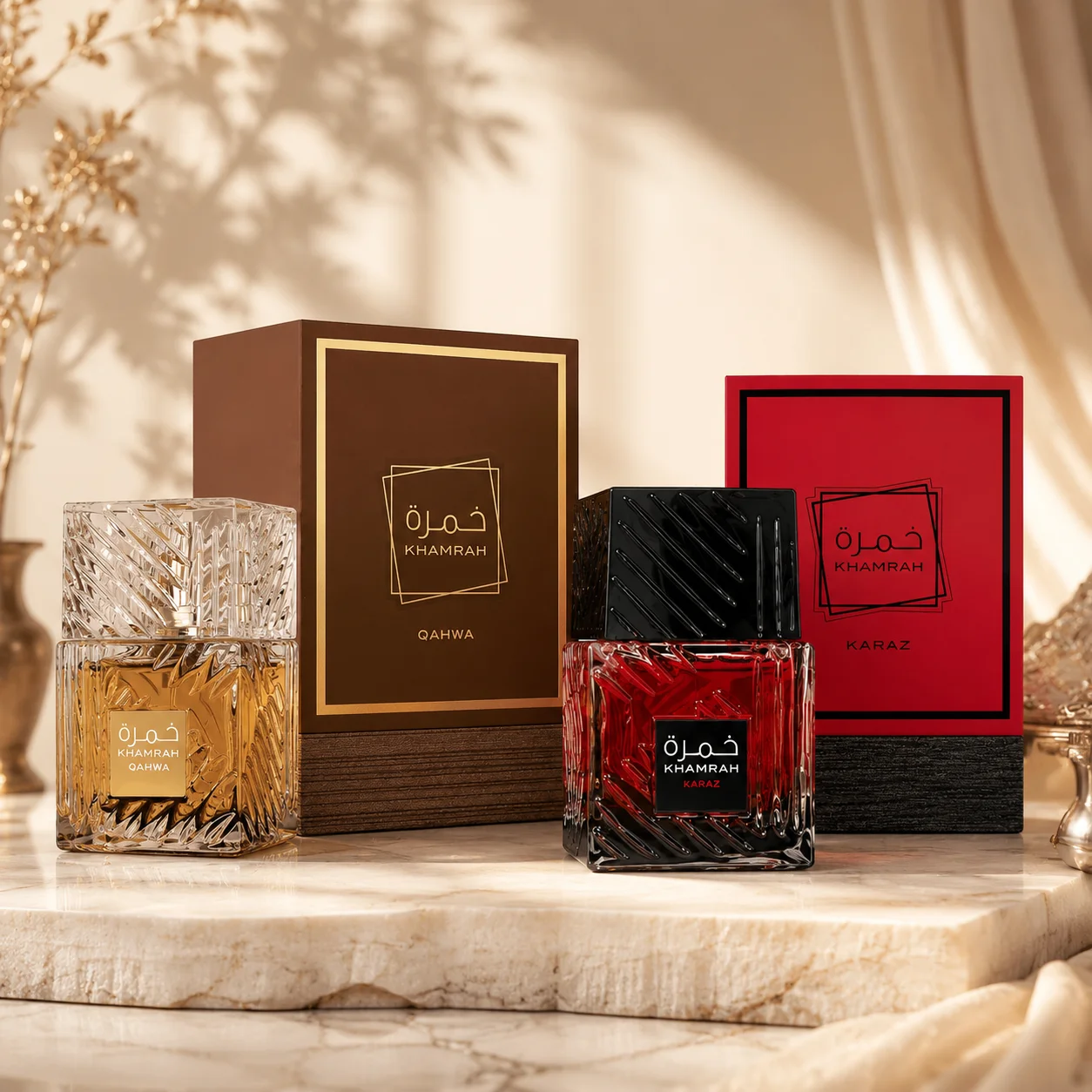 Khamrah Unisex Perfume Combo Set, Qahwa + Karaz Eau De Parfum 100ml, Long Lasting Middle Eastern Luxury Scent For Daily Wear & Gifting