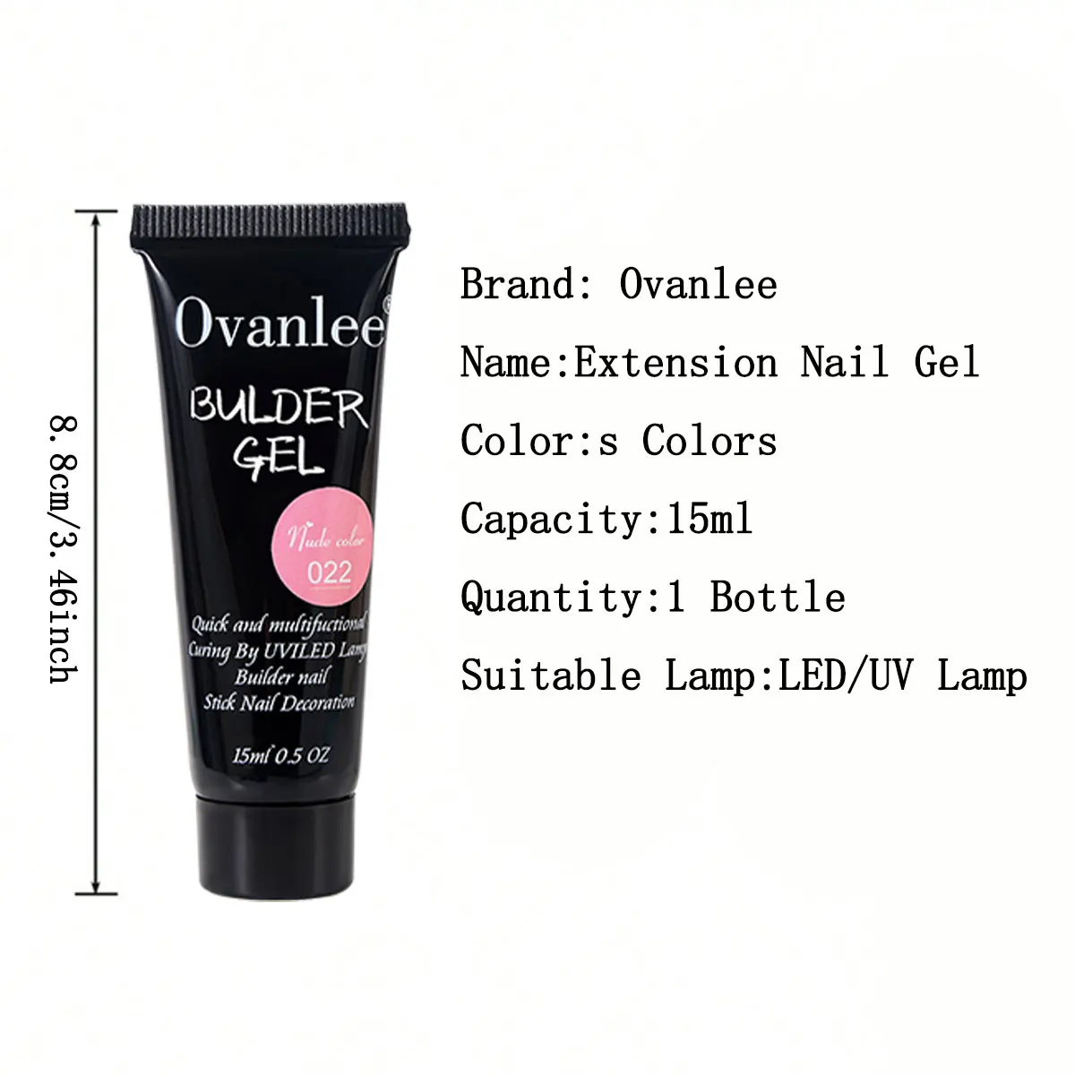 Ovanlee 18-Piece Nail Builder Gel Kit with Mini UV/LED Lamp – Form-Free 12 Colors 15ml Polygel Set, Slip Solution & Complete Tools for Direct Nail Strengthening & DIY Extensions
