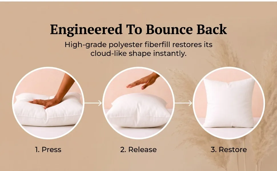 40x40cm 15.75"×15.75" Virgin Fiber Throw Pillow Inserts Pillow Filler Ships from US Warehouse Square Rectangular Hypoallergenic Cotton Linen Cover With Zipper For Sofa Bedroom Office Chair