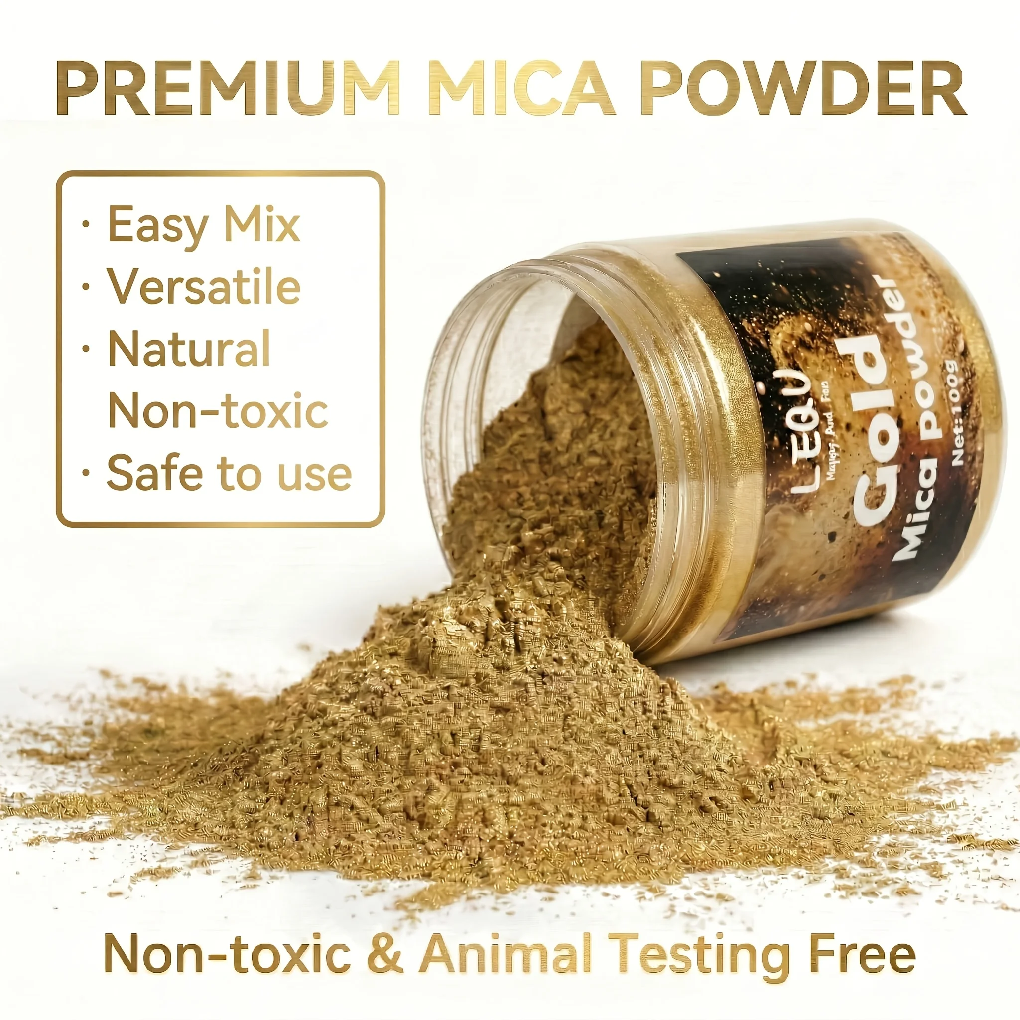 LEQU Metal Powder, 100g (3.5 oz), Available in Three Colors: Gold, Silver, and Black. Sparkling Epoxy Resin Pigments That Resist Fading, Perfect for Resin Casting, DIY Crafts, Cup Decorations, Jewelry Making, Painting, and Epoxy Art Projects.