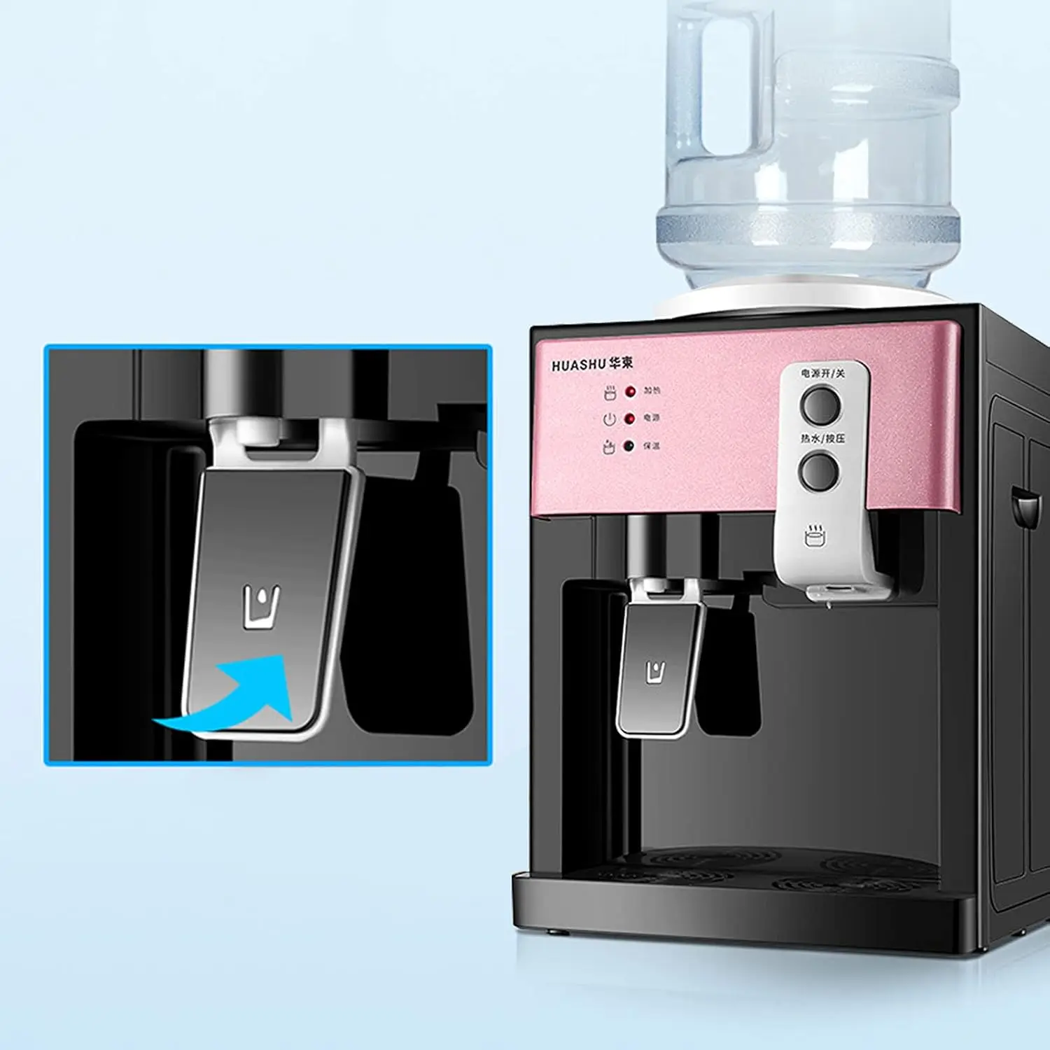 Top Loading Water Cooler Water Dispenser, 5 Gallon Hot and Cold Water Dispenser 3 Temperature Settings Hot Cold & Room Water Detachable Collection Box & Excellent Heat Dissipation for Home Office Etc